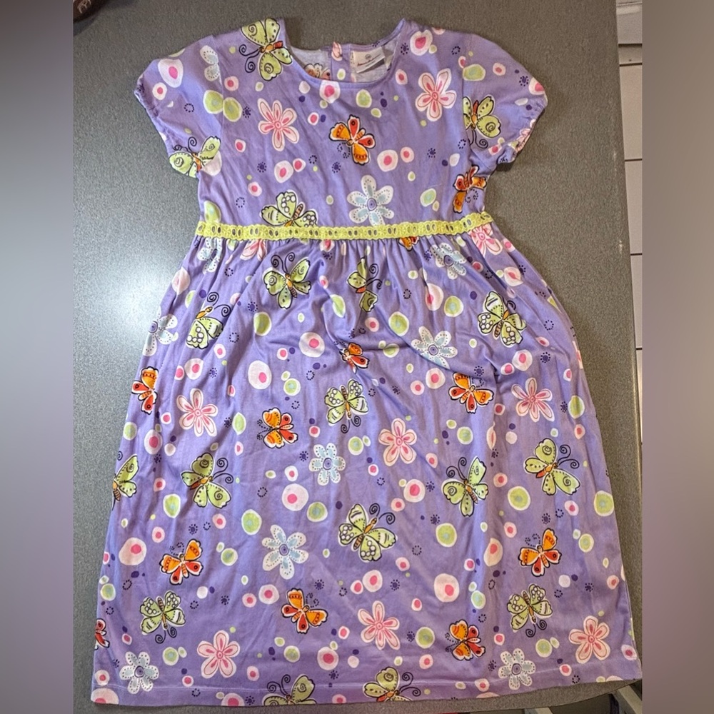 Hanna Andersson Girl's Short Sleeve Casual Butterfly Dress. SZ 150 US 12. Cotton